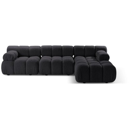 Micadoni Antracitno siva kutna garnitura od boucl&amp;eacute; tkanine (s desnim kutom) Bellis &amp;ndash; Home Slike