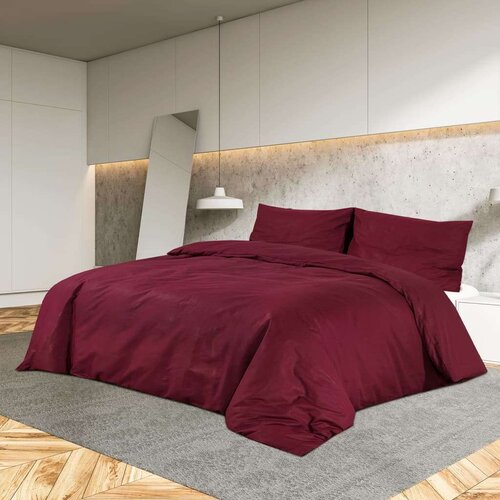  Set posteljine za poplun bordo 155x220 cm lagana mikrovlakna Cijene