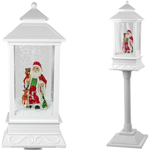 Christmas Decoration Lantern with Santa White Carols Lights Slike