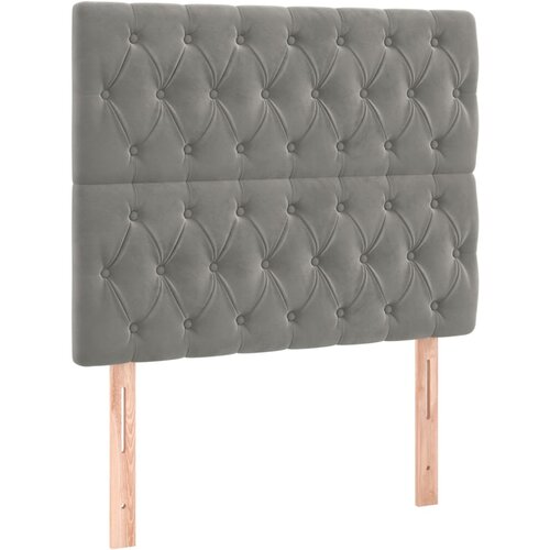 Maison Chic Posteljno vzglavje - Vzglavna omarica 2 kosa svetlo sivo 100x7x78/88 cm žamet, (22077247) Slike