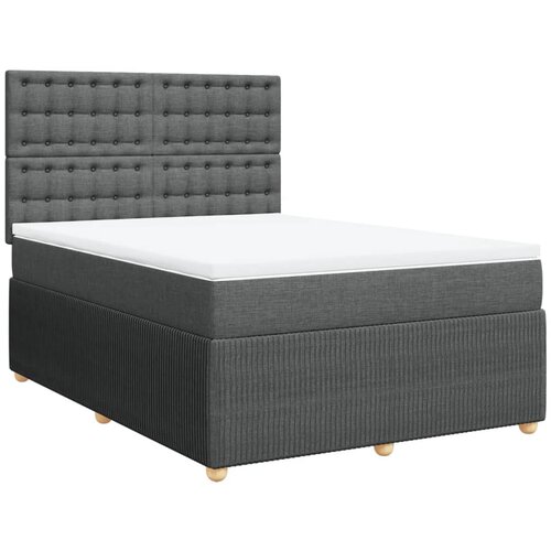 Maison Chic Box spring posteljni - Vzmetna postelja z vzmetnico temno siv 140x190 cm blago SL24117, (21890724) Cene