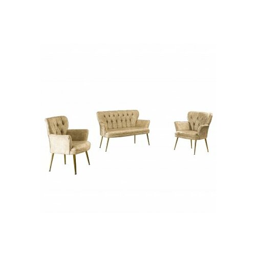 Atelier Del Sofa sofa i dve fotelje paris gold metal light brown Slike