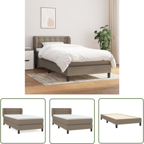 The Living Store Box spring postelja z vzmetnico taupe 100x200 cm blago - Box Spring Postelja, (21737384) Cene