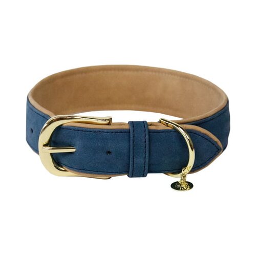 Kentucky Dogwear Pasja ovratnica iz veganskega usnja, navy/bež - M (50 cm) Slike