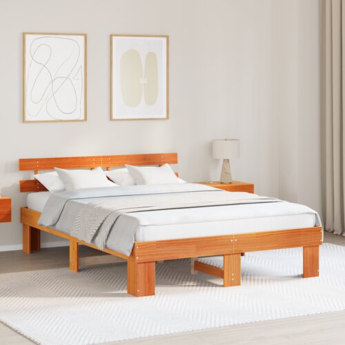  Konstrukcija postelje Rjava 150 x 200 cm Trden borov les, (5000023100) Cene