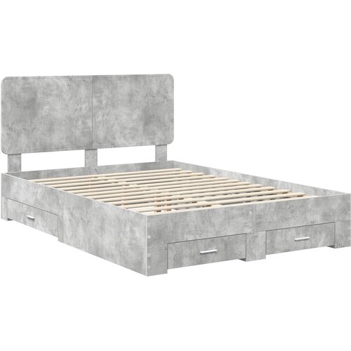 Krevetna konstrukcija s ladicama Betonski sivi 140 x 190 cm Siva 193 x 143 x 100 cm Slike