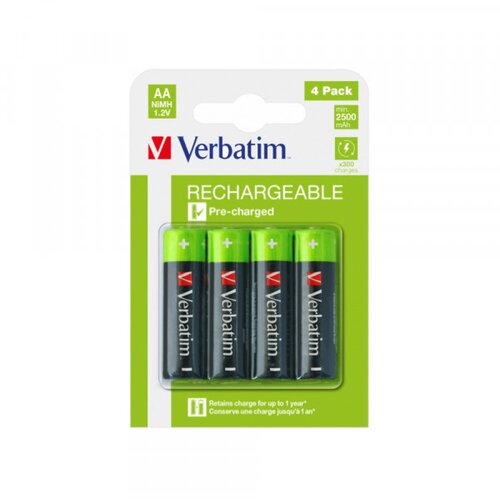 Verbatim Baterija LR 6 punjiva AA 1/4 blister 2500mAh Slike