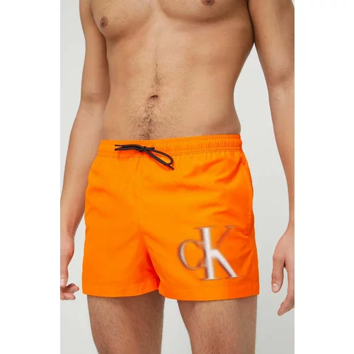 Calvin Klein Kopalne kratke hlače oranžna barva