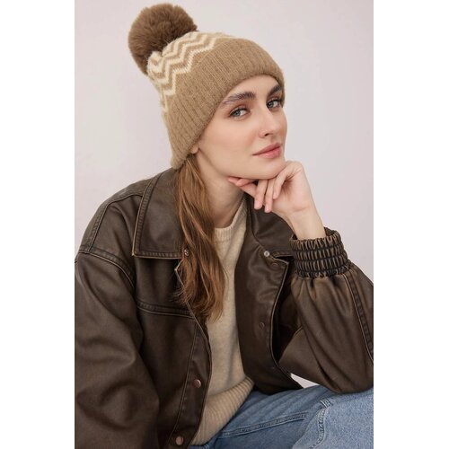 TRENDYOLMILLA ženski beret Twoaw26Br00003, Braon-Camel Cene
