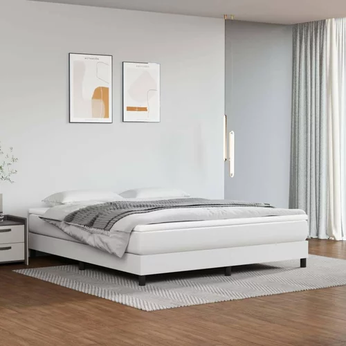  Box spring postelja z vzmetnico bela 180x200 cm umetno usnje, (20725099)
