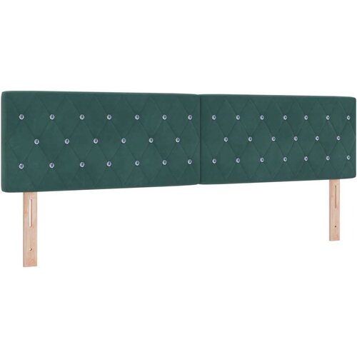 VidaXL Naslon za glavu s kristalnim gumbima tamno zelena 180 cm bar&amp;scaron;un Slike