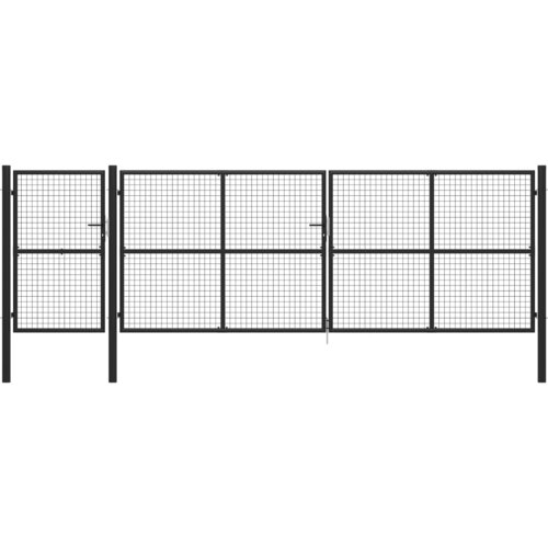 vidaXL Vrtna vrata jeklena 500x150 cm antracitna Cene