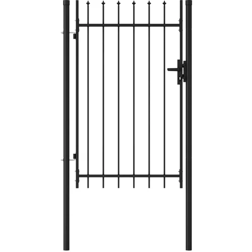 vidaXL Jednostruka vrata za ogradu sa šiljcima na vrhu 1 x 1,5 m crna