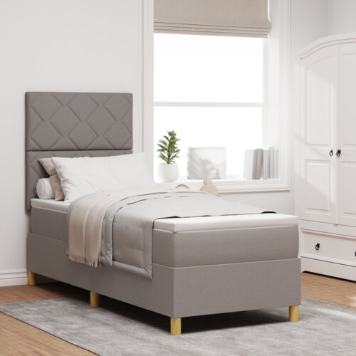 Box Postelja z vzmetnico z vzmetnico Taupe 80 x 200 cm blago, (5000126738) Cene