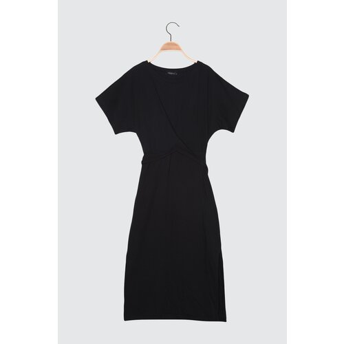 Trendyol Black Lace Detailed Knitted Dress Slike