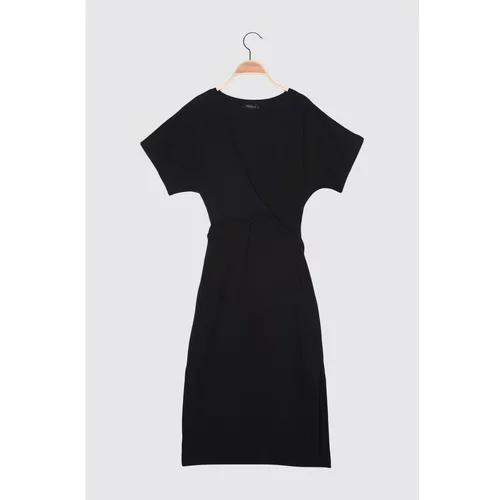 Trendyol Black Lace Detailed Knitted Dress