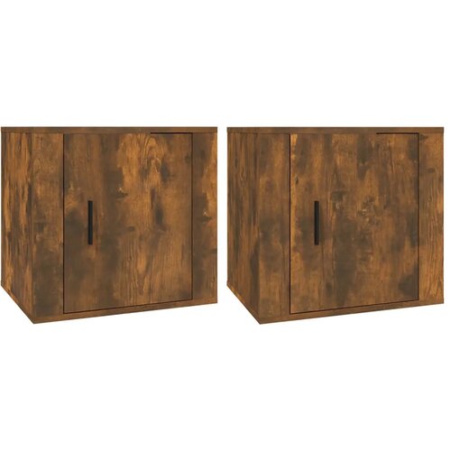Maison Chic Dvo delni komplet Nočne omarice - Nočne mize dimljeni hrast 50x39x47 cm, (21688105) Slike