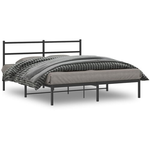  Metalni okvir za krevet s uzglavljem crni 150x200 cm Cijene
