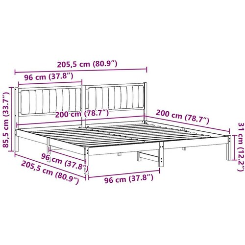  Okvir za krevet Svijetlo siva 200 x 200 cm tkanina Slike