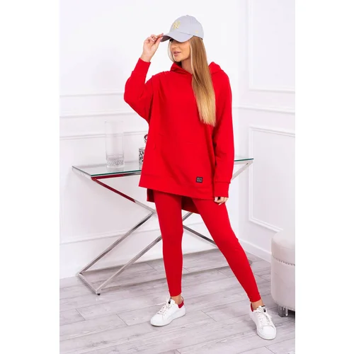 Kesi Set with sweatshirt in red color