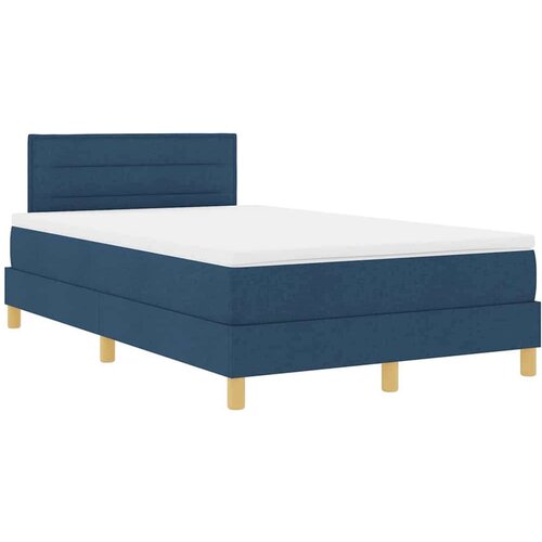 VidaXL Boxspring krevet s madracem Plava 120 x 190 cm tkanina Slike