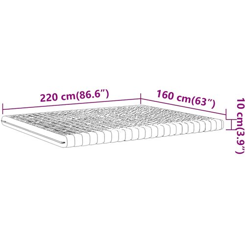  Madrac od pjene bijeli 160x220 cm 7 zona tvrdoća 20 ILD Slike
