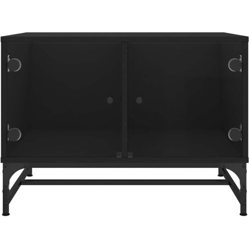  Stolić za kavu sa staklenim vratima crni 68,5 x 50 x 50 cm Slike