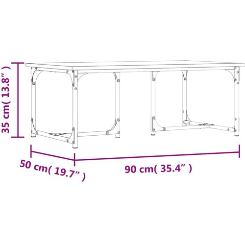  Stolić za kavu crni 90x50x35 cm od konstruiranog drva Slike