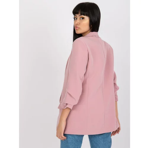 Fashion Hunters Women's light pink blazer with shirring