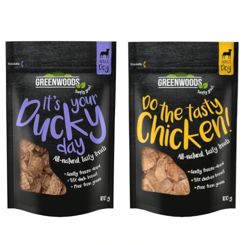 Greenwoods Probna cijena: Nuggets 100 g - Miješano pakiranje: 1 x piletina / 1 x pačetina Cijene