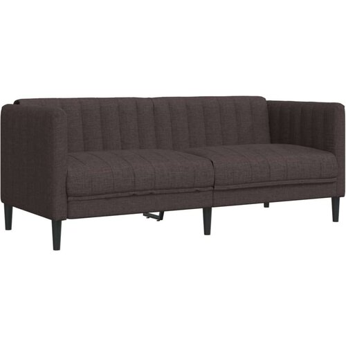  3-dijelni set sofa tamnosmeđi od tkanine Slike