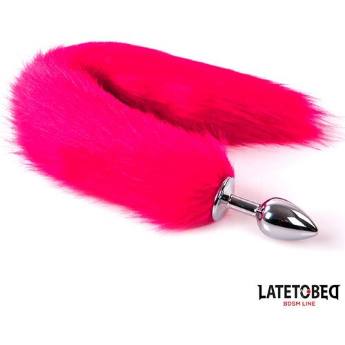 LATETOBED BDSM Line Anal Plug With Tail Hot Pink Slike