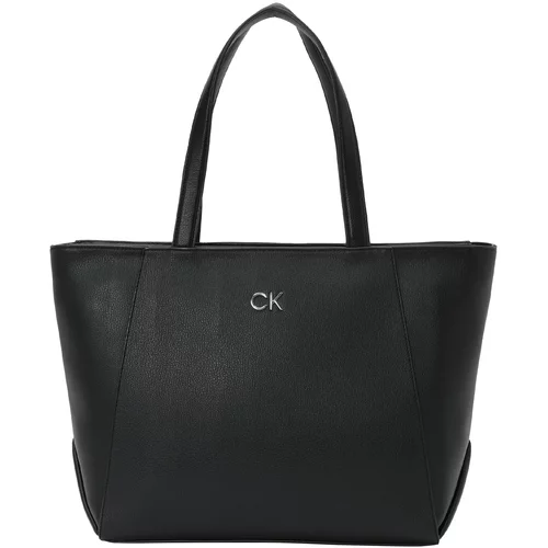 Calvin Klein Nakupovalna torba črna / srebrna