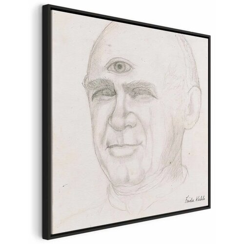  Slika - Frida Kahlo – Portrait of Nacho Aguirre 40x40 U crnom drvenom okviru Cene
