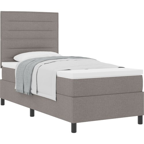 vidaXL Box Spring postelja z vzmetnico taupe 90x200 cm tkanina, (22080962) Cene