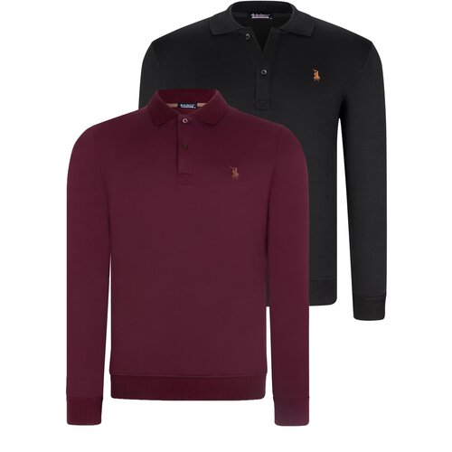 Dewberry DOUBLE SET V4007 MEN'S SWEATSHIRT-PURPLE-BLACK Cijene