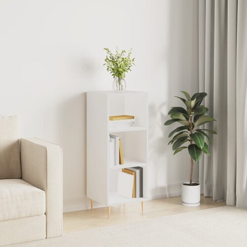 VidaXL Komoda bela 34,5x32,5x90 cm inženirski les Slike