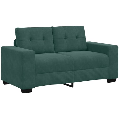 vidaXL Dvosedežna Sofica Temno Zelena 120 cm Žamet, (22054517) Cene