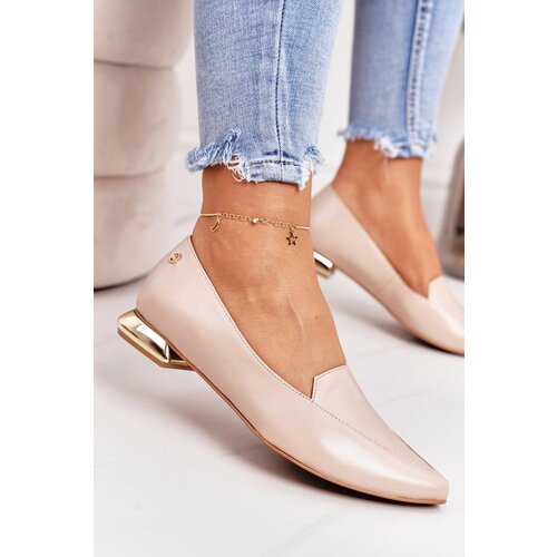 Laura Messi Loafers On Gold Heels 2013 Beige Slike