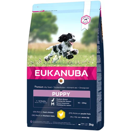 Eukanuba Puppy Medium Breed piletina - 2 x 3 kg