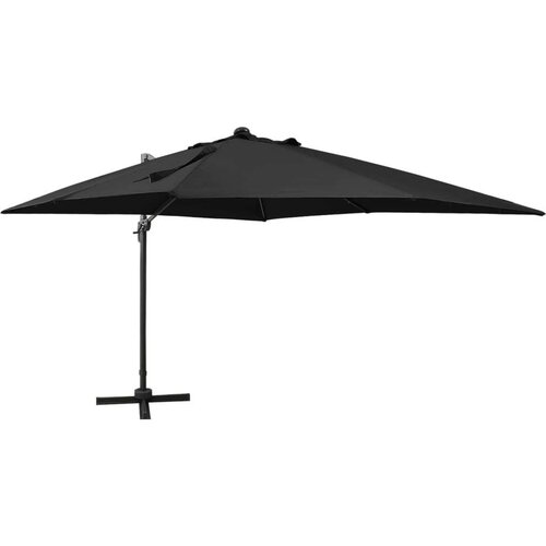  Konzolni suncobran sa stupom i LED svjetlima 300 cm crni Slike