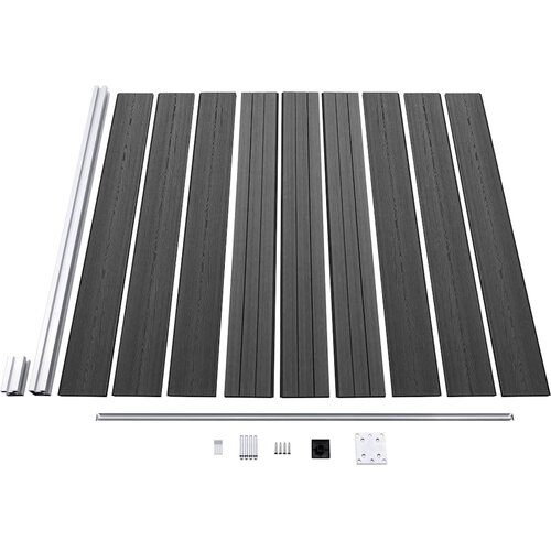  Set panela za ogradu WPC 965 x (105 - 186) cm crni Slike
