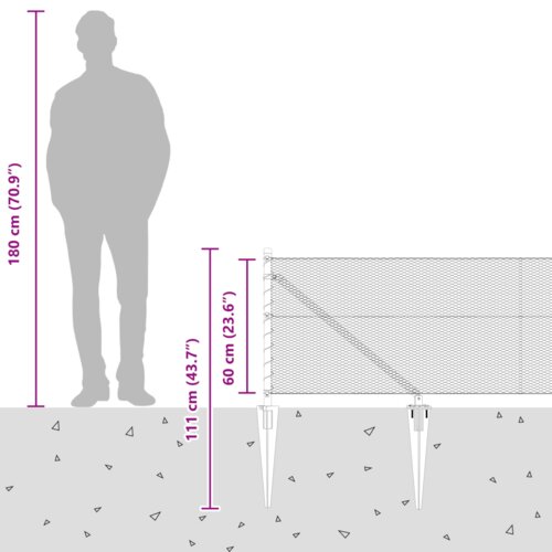 VidaXL Hexagonalna ograda Siva 0.6x100 m Čelik Slike