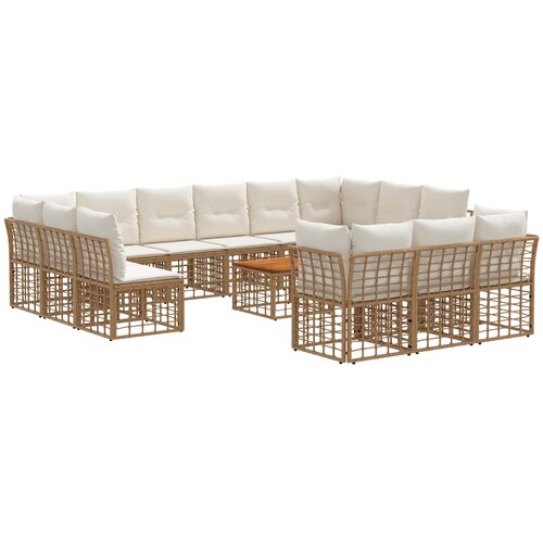  Set vanjskih sofa 14 pcs Prirodna i krema bijela Poliester Cene