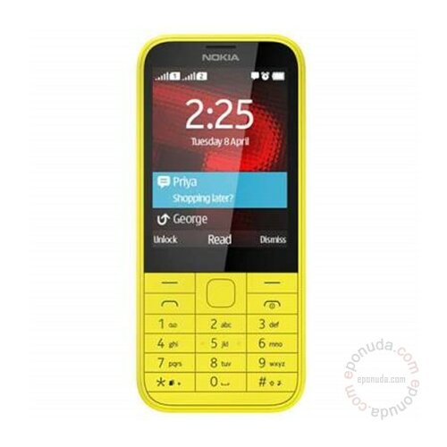 Nokia 225 Dual SIM Zuta mobilni telefon Slike