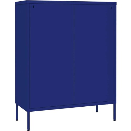 VidaXL Omarica s predali mornarsko modra 80x35x101,5 cm jeklo Slike