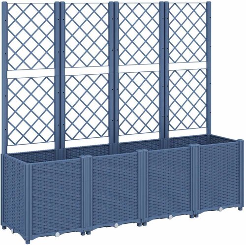  Vrtna sadilica s re&amp;scaron;etkom plava siva 160 x 40 x 140 cm PP Slike