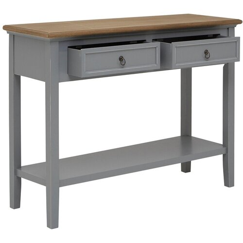 Premier Housewares Sivi pomoćni stol od masivne paulovnije 34,5x99 cm Henley &amp;ndash; Slike