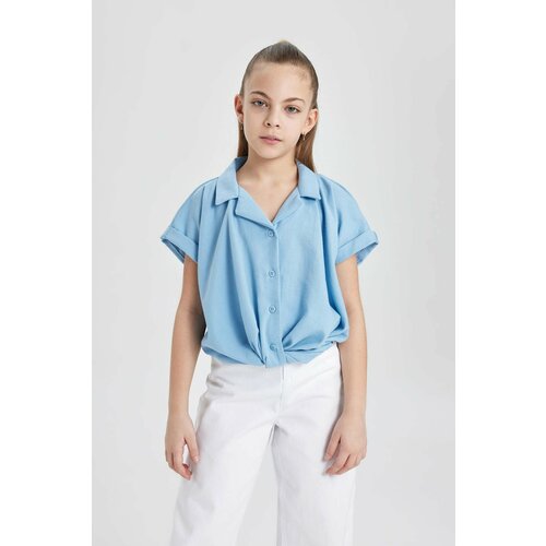 Defacto Girl Cotton Short Sleeve Crop Shirt Cene