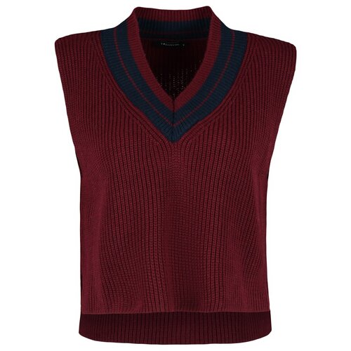 Trendyol Sweater Vest - Burgundy - Regular fit Slike